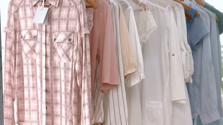 Abbigliamento appeso su un rack