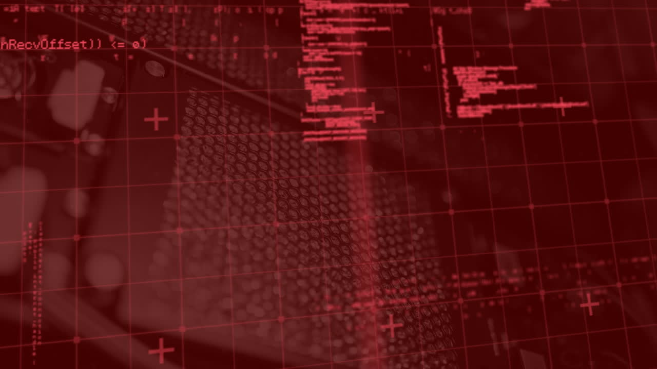animación del procesamiento de datos a través de la red de red contra el cierre de un servidor de computadora