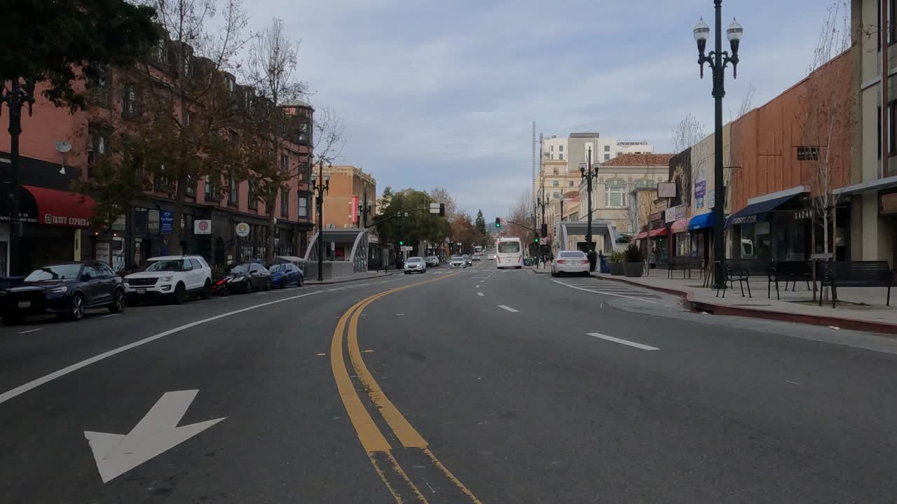 Empty City Street on a Cloudy Day
