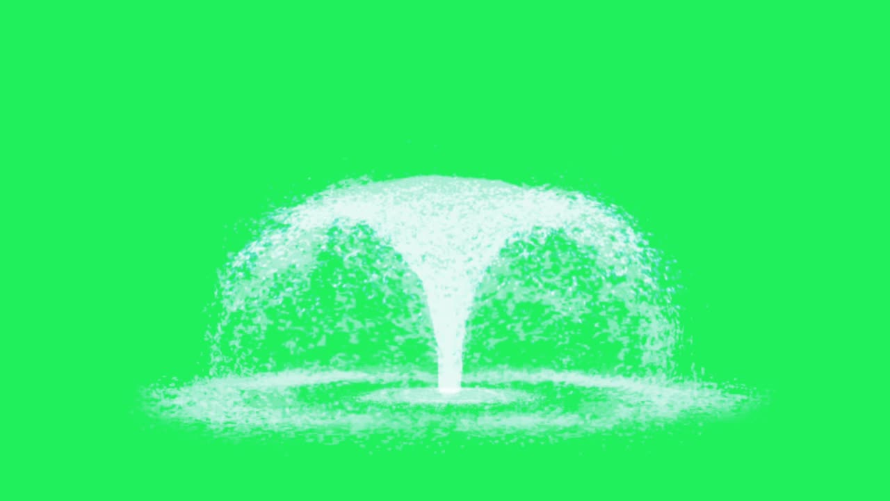 Realistic white water of mini fountains with green screen background.