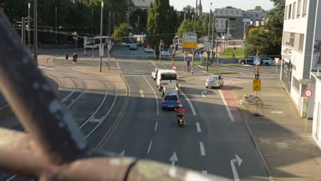 traffic time lapse from a bridge in darmstadt, german traffic with lots of cars