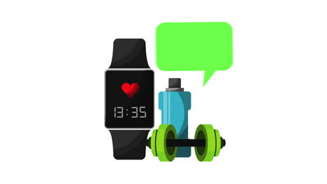 healthy lifestyle with smartwatch animation