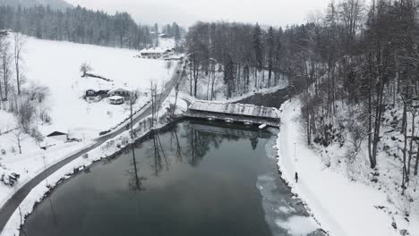 Aeiral-drone-of-European-winter-lake---Graded