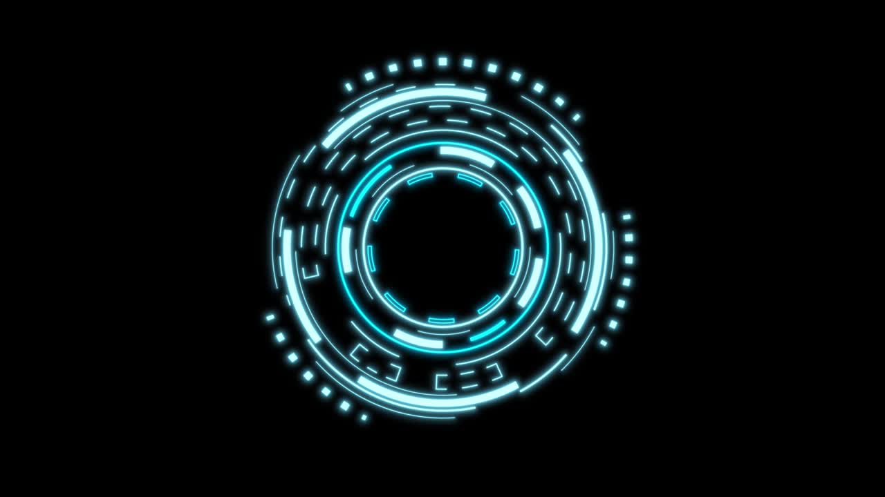 HUD Sci-fi Futuristic Display isolated on a black background. Modern cyberspace innovation. 4K