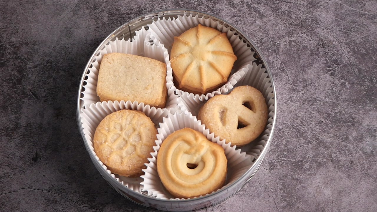 Assortment of Danish Butter Cookies in a Round Tin
