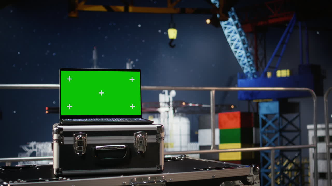 Chroma key on laptop with calibration software used on offshore rig
