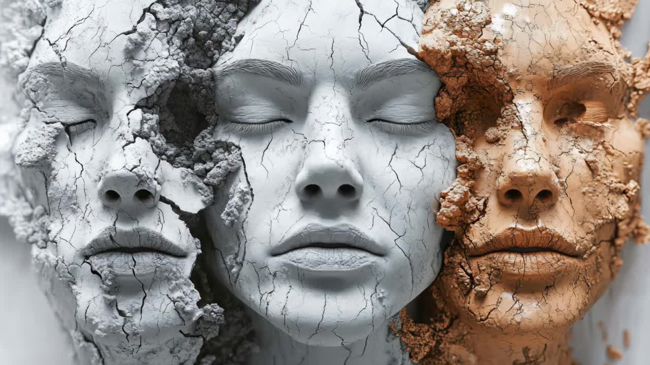 Triple Cracked Face Art