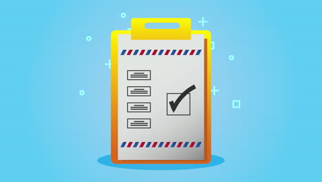 animación del servicio postal con lista de comprobación