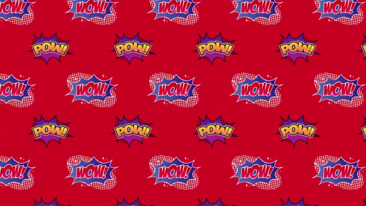 animación de cómic 5 opciones de texto sobre múltiples burbujas de habla cómica con efectos de sonido cómic textos