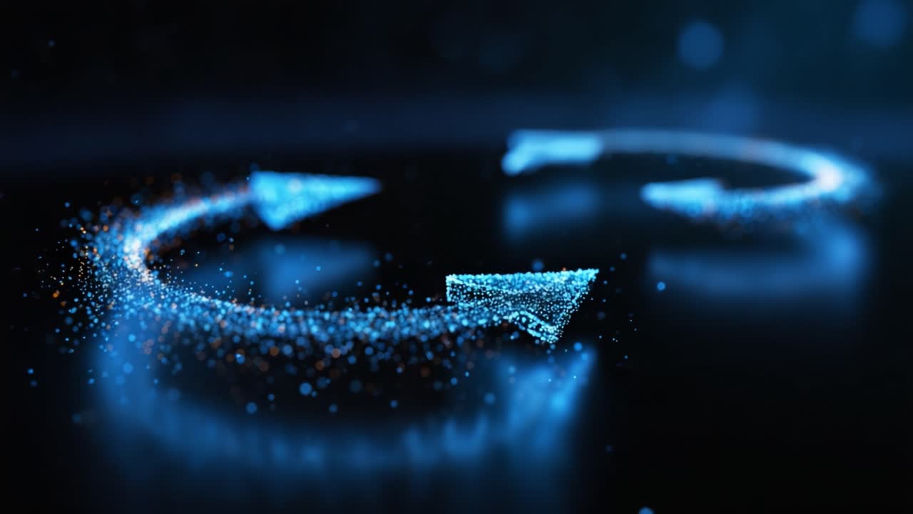 Dynamic Cycles of Light: A Vivid Representation of Circular Motion Made with Sparkling Particles Creating a Beautiful Flow in a Digital Space