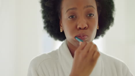 Dental,-health-and-black-woman-brushing-teeth