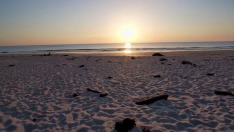 sunrise or sunset at the beach