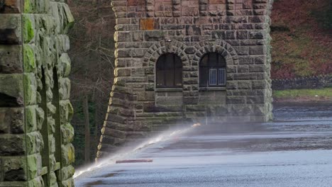 views of the famous howden and derwent stone build dams, used in the filming of the movie dam busters