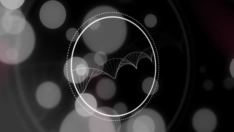 animación de puntos y formas sobre la cadena de adn