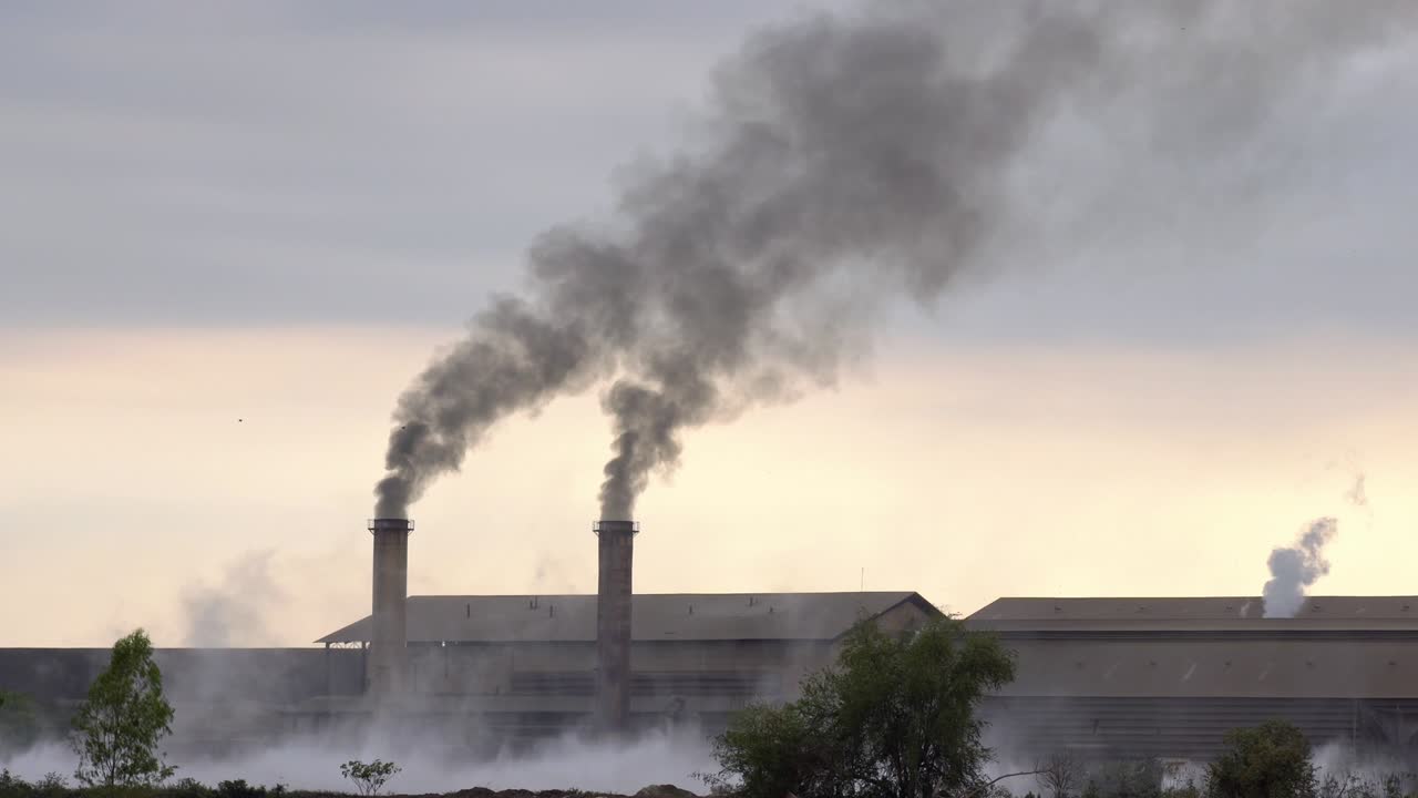 industry and pollution concept of Footage of Smokestack Factory