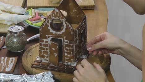 making a gingerbread house