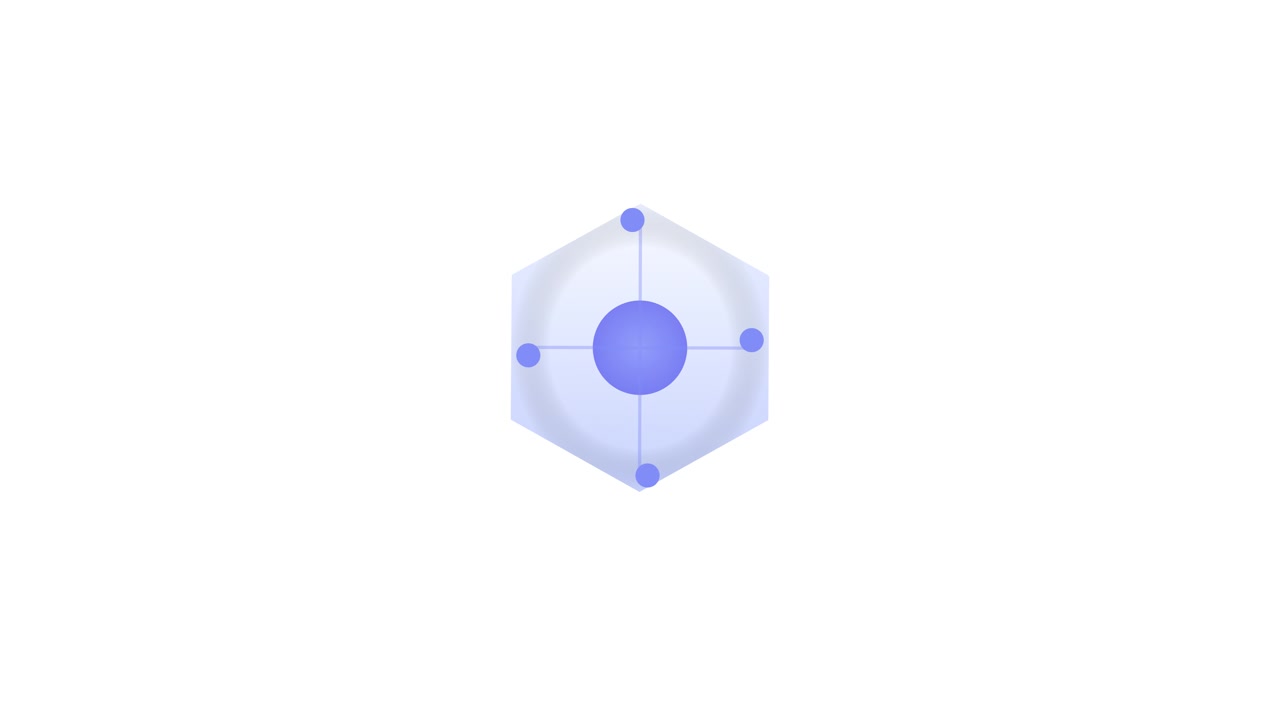 Abstract Hexagonal Geometric Animation with Pulsing Central Circle