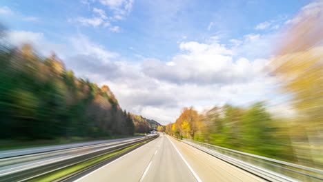 austrian highway daytime mountains pov