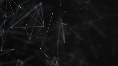 abstract plexus geometrical shapes. connection and web concept. digital, communication and technology network background with moving lines and dots. flickering star light. color black.