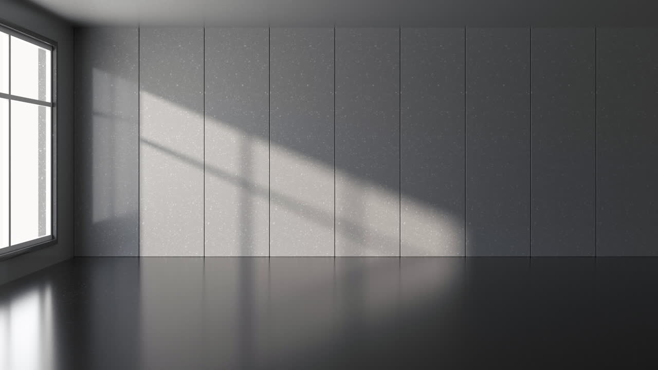 Shadow in the empty room, 3d rendering.