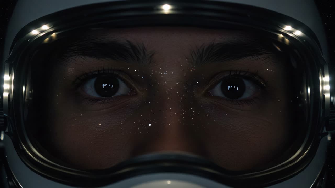An Astronaut's Intense Gaze: Capturing the Wonders of Space in Two Haunting Frames Illustrating the Beauty and Mystery of the Universe