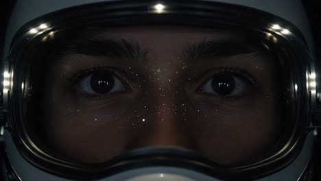 an astronaut's intense gaze: capturing the wonders of space in two haunting frames illustrating the beauty and mystery of the universe