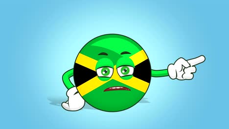 icono de dibujos animados bandera de jamaica cara animación desafortunado puntero derecho con luma mate