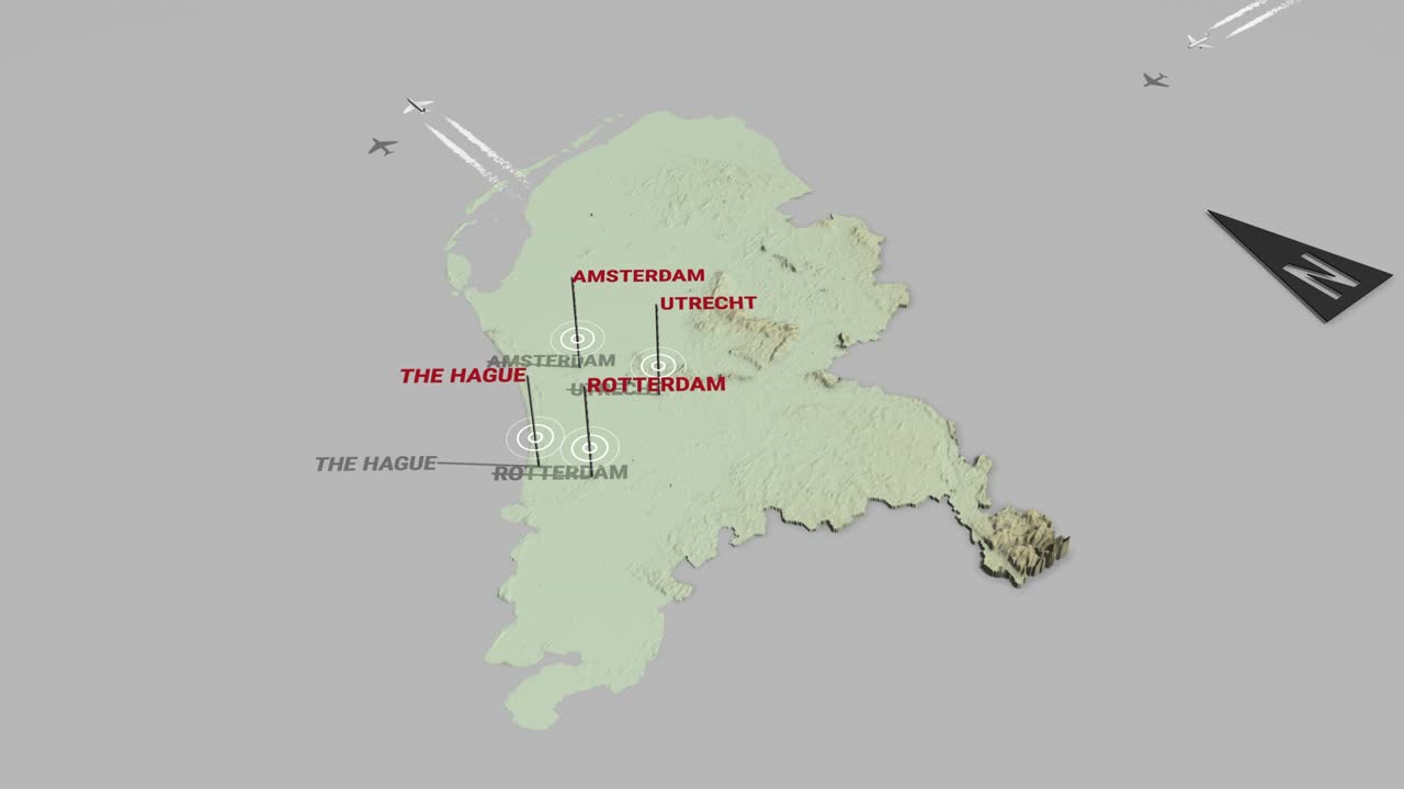 3d 지형 지도 네덜란드