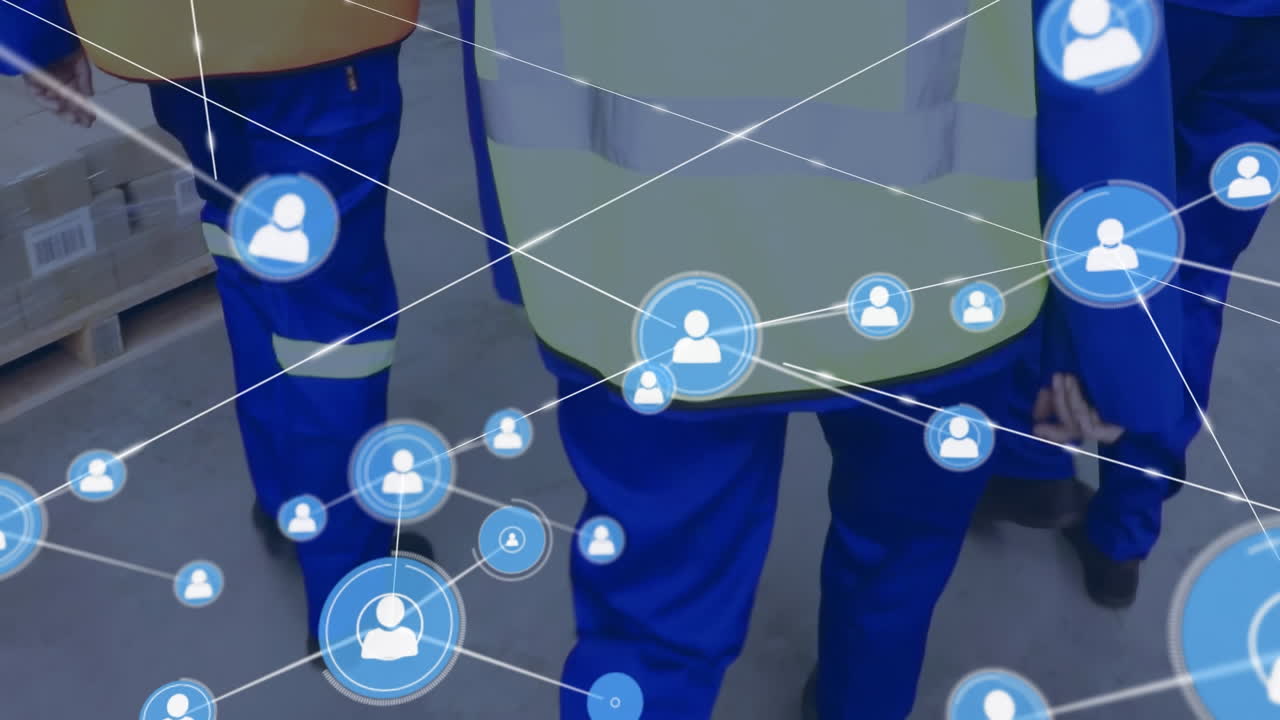 창고의 다양한 노동자들에 대한 연결 네트워크의 활성화