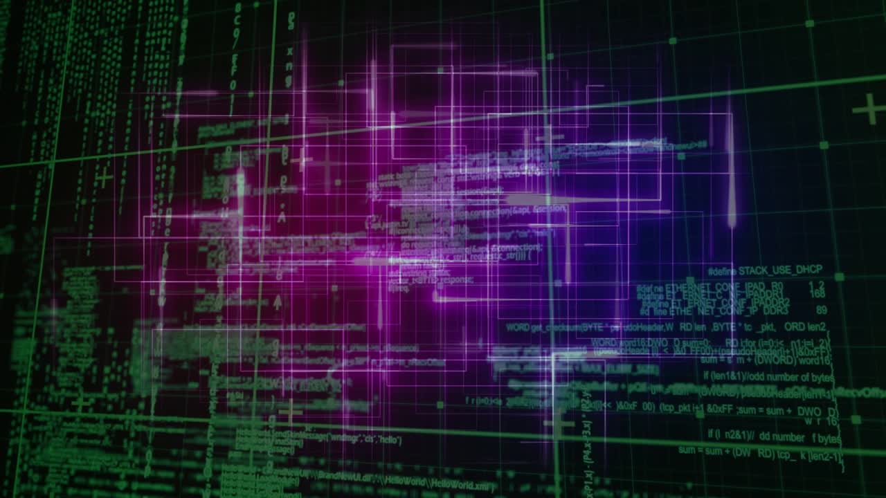 Animation von Text mit Globus und Netzwerk von Verbindungen