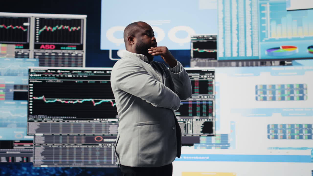 Modern business manager thinking about new successful ideas