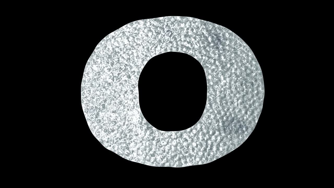 글자 o - 애니메이션 얼음 물 글자 개념