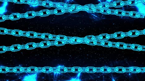 animación de bucle de tecnología de enlace de cadena de bloques de hologramas