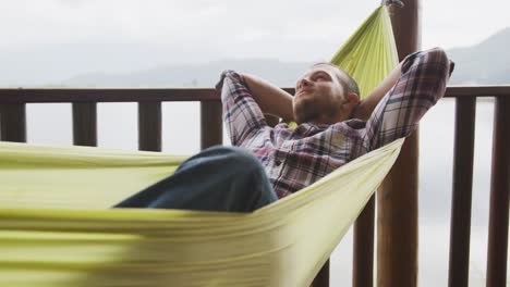 caucasian man spending time at home