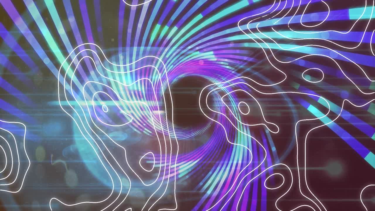 animación de isohypses sobre un fondo espiral de colores