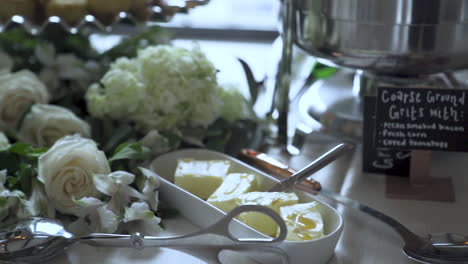 butter dish at wedding dining hall