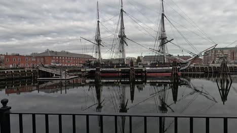 USS-Constitution-in-Boston,-Freedom-Trail