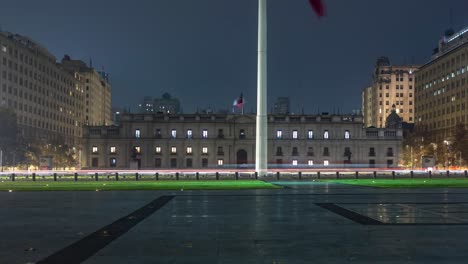 Santiago-Chile-La-Moneda-Palaca-Presidencial-Invierno-Mañana-Lapso-De-Tiempo