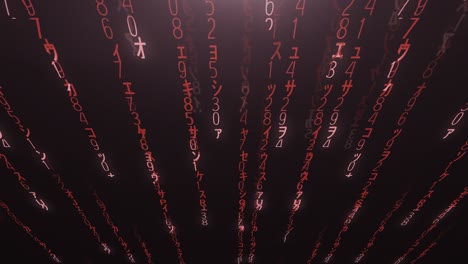 falling red matrix code
