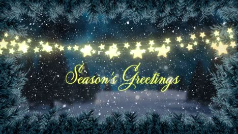 Animation-of-season's-greetings-text-with-fairy-lights