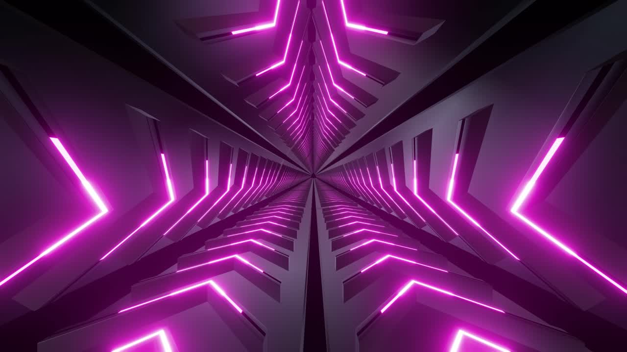 Pink Neon Tunnel 3D Render