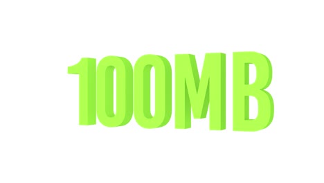 internet speed 100 mb. green color. alpha channel