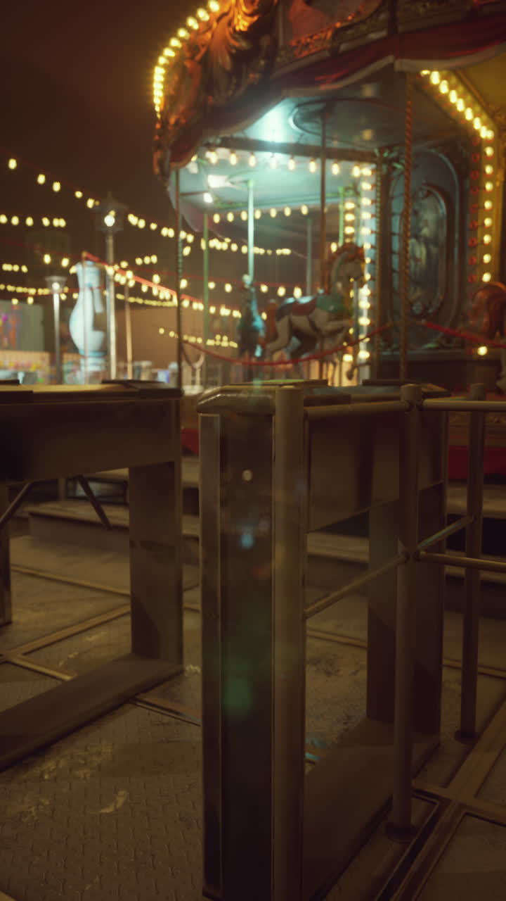 밤 에 겨울 박람회 에서 카루셀