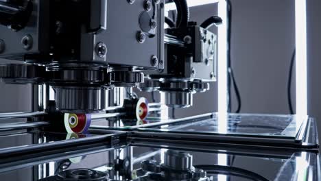 close-up view of a modern 3d printer