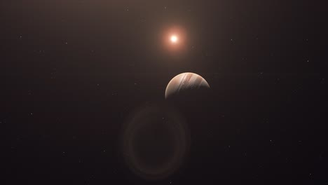 planet jupiter half illuminated - animation