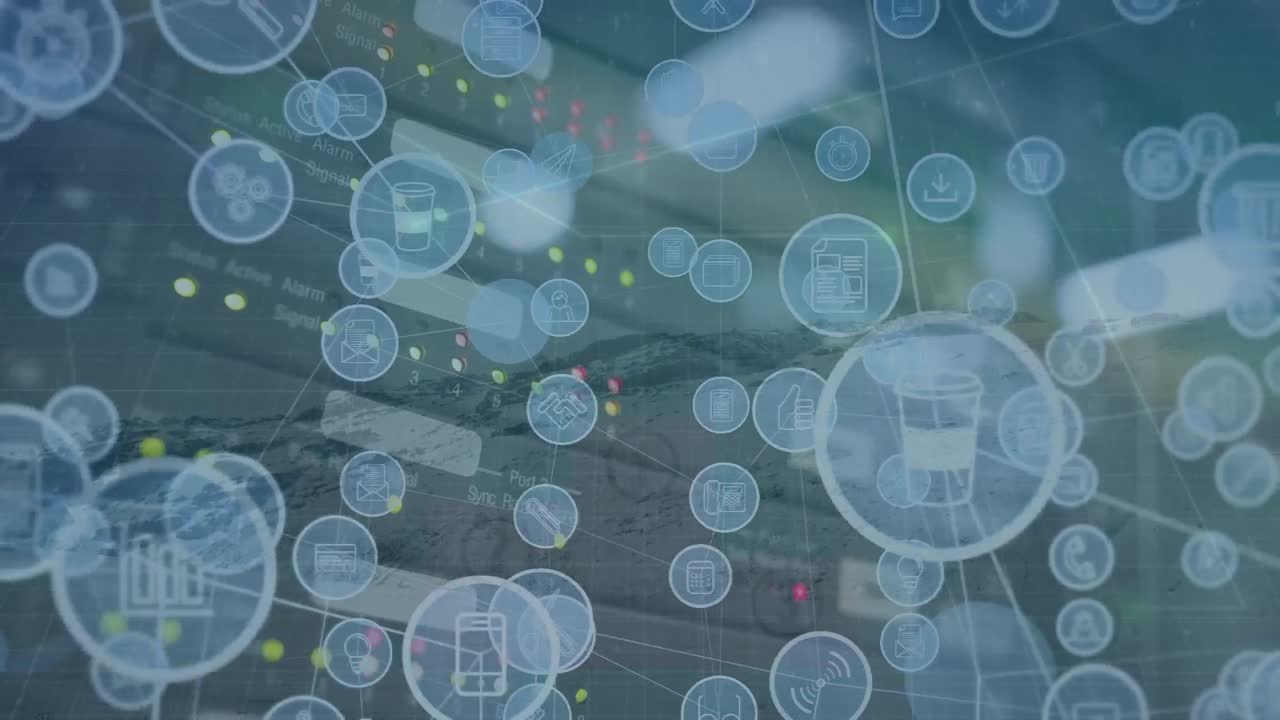 서버  ⁇ 을 통한 연결 네트워크의 애니메이션