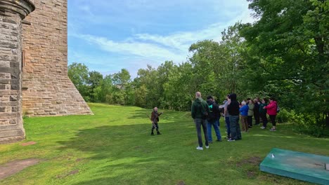 visitors explore historic site in stirling, scotland