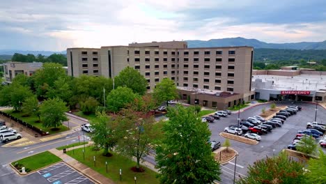 johnson city medical center low aerial push in in johnson city tennessee