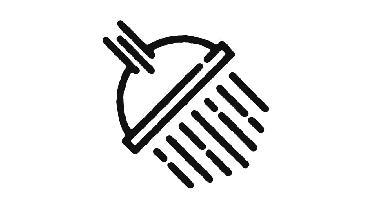 Bath Icon Animation Footage & Alpha Channel