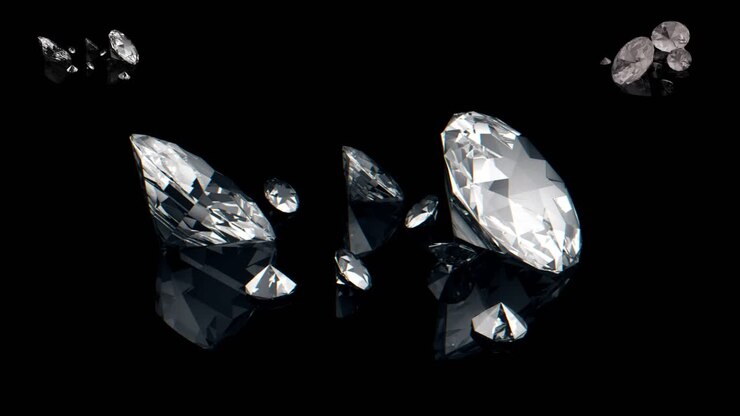 Diamanti su sfondo nero